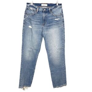 Abercrombie & fitch 24/7R mid rise boyfriend jeans light blue